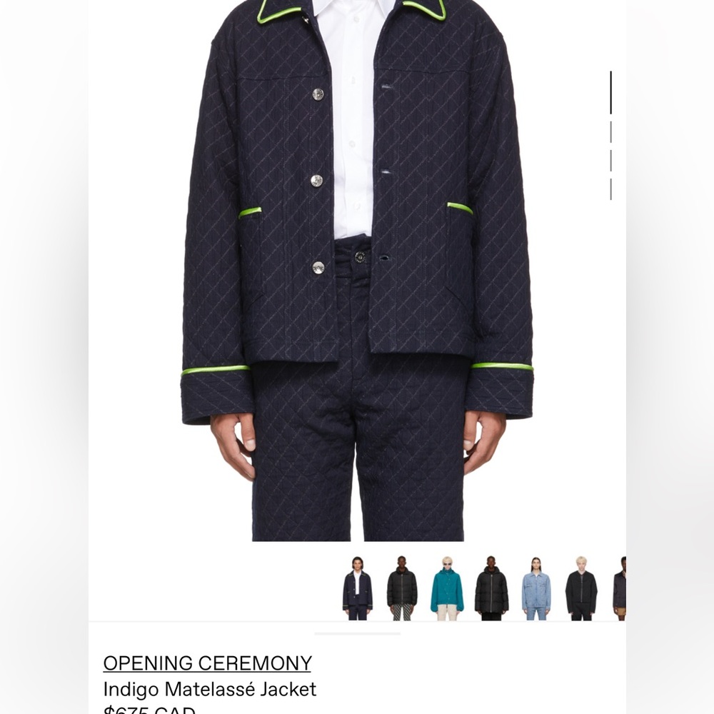 BNWT Opening Ceremony Indigo Matelasse Jacket